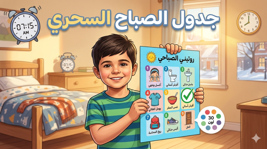 روتين الصباح للطباعة (للأطفال)